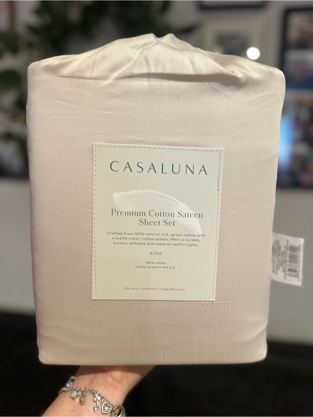 Casaluna Cotton Sateen Sheet Set - natural color (KING)